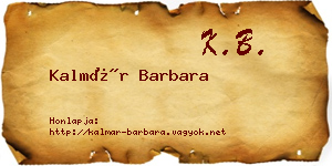 Kalmár Barbara névjegykártya